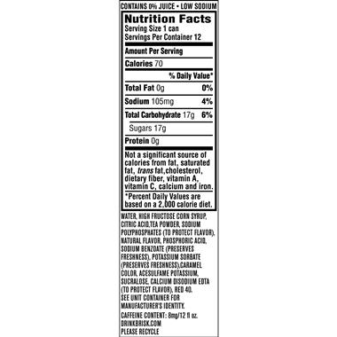 giant brisk ice tea nutritional info