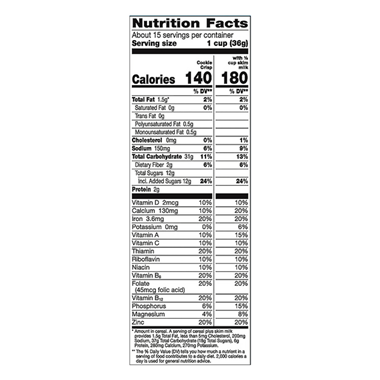 general mills cookie crisp nutrition facts