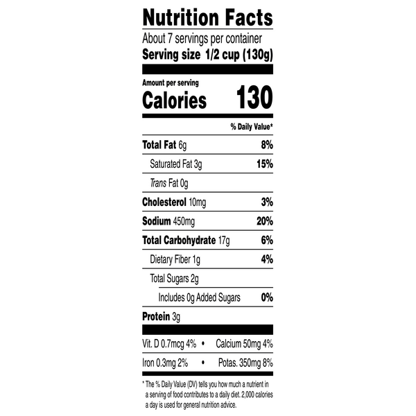 Mashed Potatoes, Original, Family Size Nutrition Facts - Eat This Much