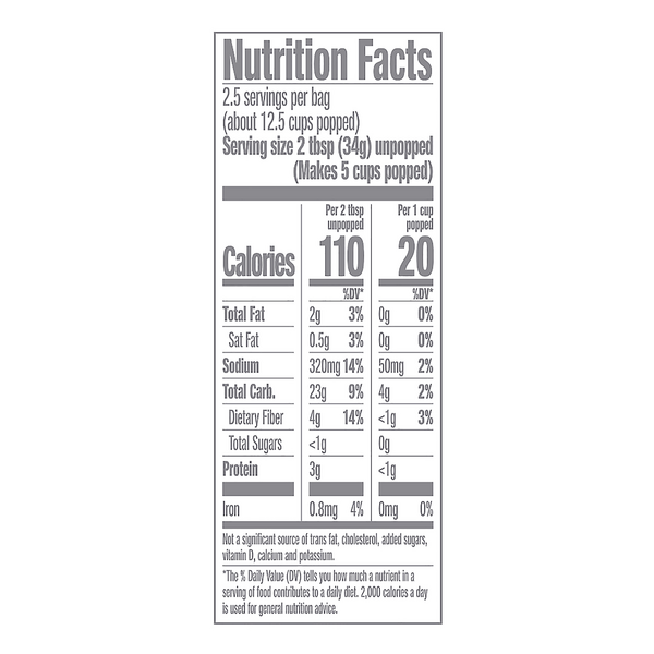 healthy pop kettle corn nutrition facts