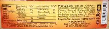 Hummus Nutritional Information Sabra - Blog Dandk