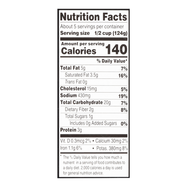 Mashed Potatoes, Original, Family Size Nutrition Facts - Eat This Much