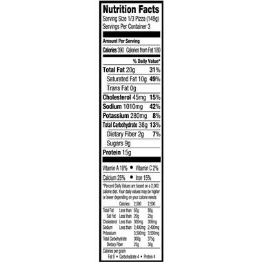 red baron supreme pizza nutrition facts