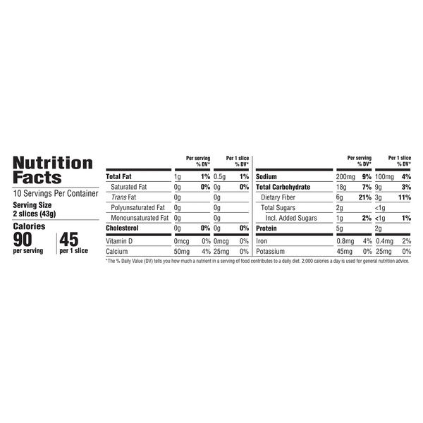 sara lee delightful white bread nutrition - gusvanscyoc