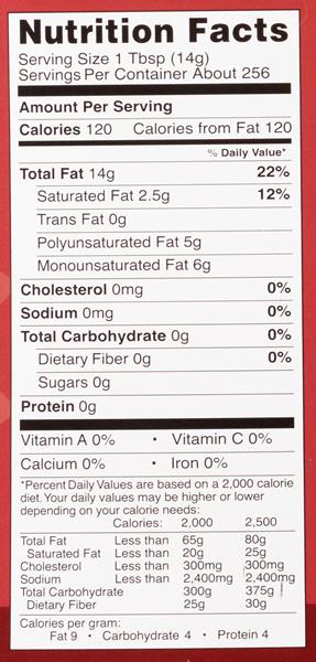 100% Pure Peanut Oil - 3 Gallon Container For Frying, Baking & Cooking