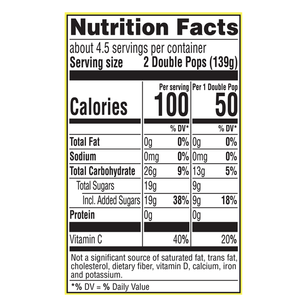 Popsicle Double Pop Ice Pops, Orange Cherry Banana, 9-2.32 Fl Oz | Hy ...