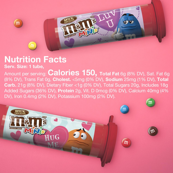 M&Ms Mini Milk Chocolate Candy Tubes - 1.08 Oz Each Tubes for sale online