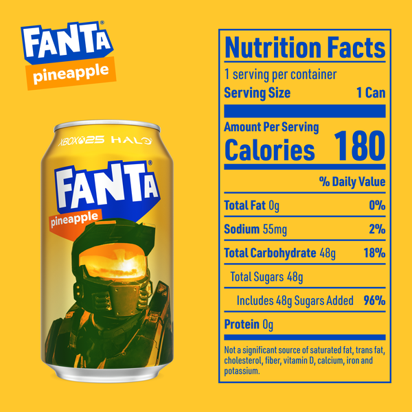 Fanta Pineapple Soda Soft Drink Fridge Pack Cans, 12 fl oz, 12