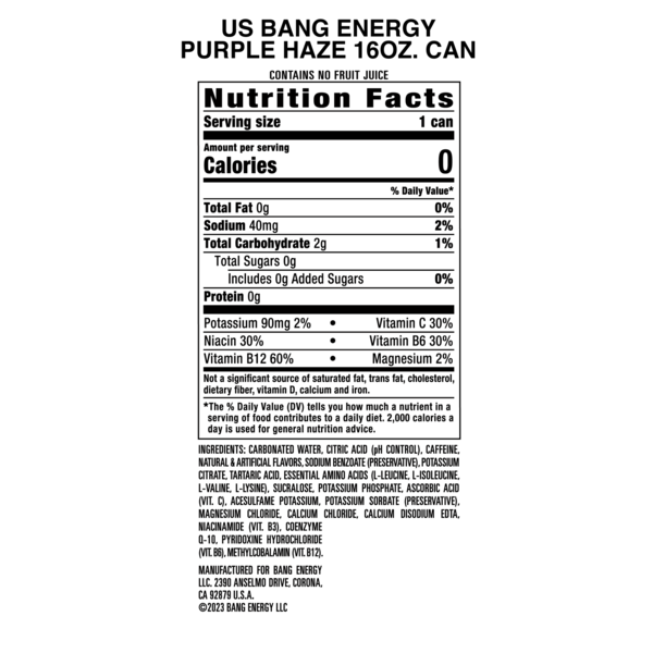 Bang Energy Purple Haze | Hy-Vee Aisles Online Grocery Shopping