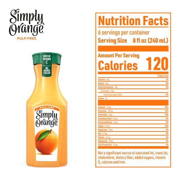 Simply Orange Pulp Free Orange Juice Hy-Vee Aisles Online
