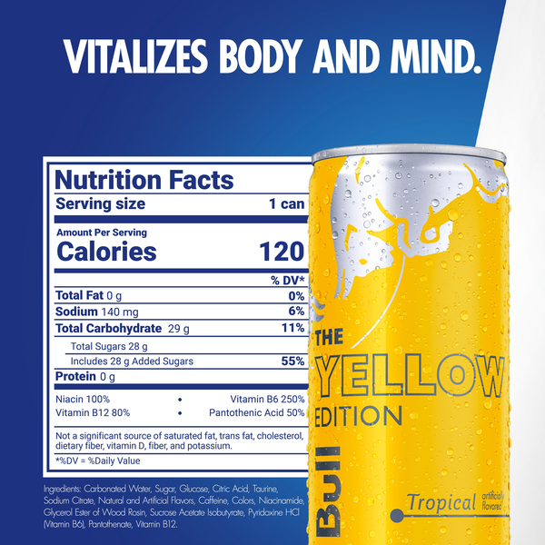 Red Bull Yellow Edition Tropical Energy Drink 4Pk | Hy-Vee Red Bull Yellow Edition Tropical Energy Drink 4Pk | Hy-Vee