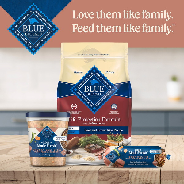 Blue Buffalo Love Made Fresh Natural Adult Dog Food, Refrigerated, Beef  With Carrots And Peas | Hy-Vee Aisles Online Grocery Shopping