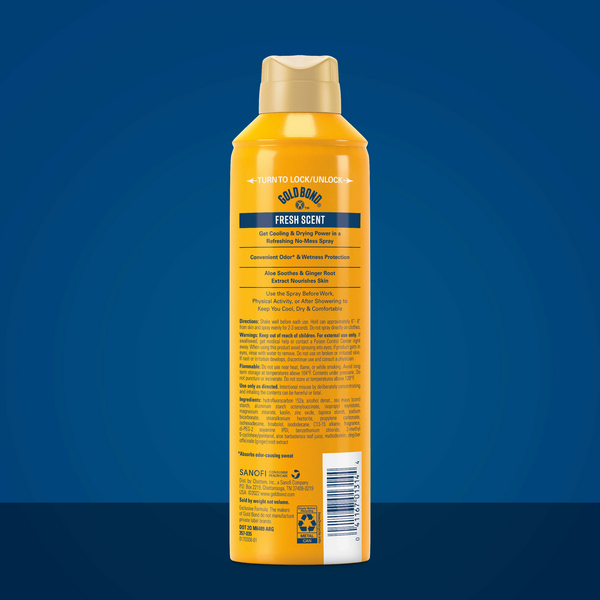 Gold Bond No Mess Talc-Free Body Powder Spray, Fresh Scent Hy