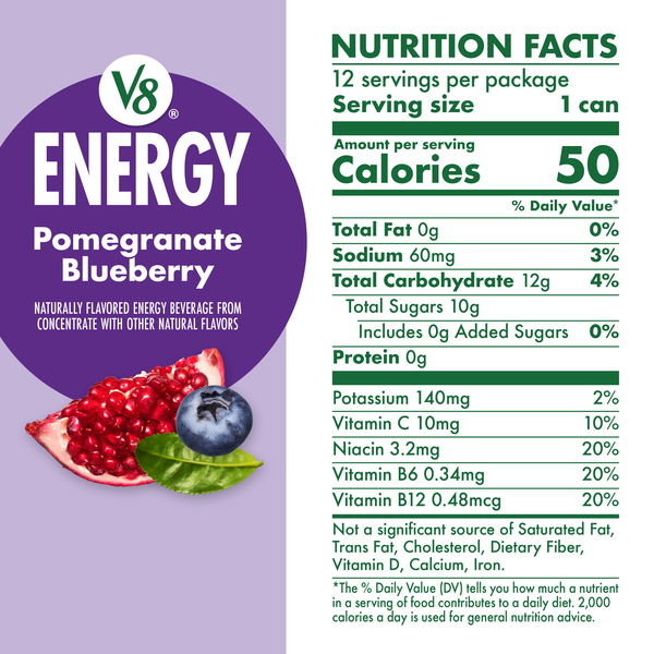 V8 +Energy Pomegranate Blueberry Juice 12Pk Hy-Vee Aisles Online